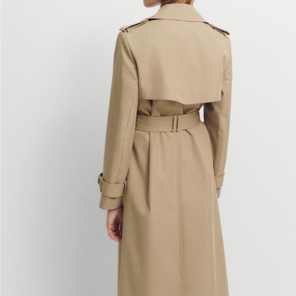 Mango Beige Double-Breasted Trench Coat - Picture 3 of 7